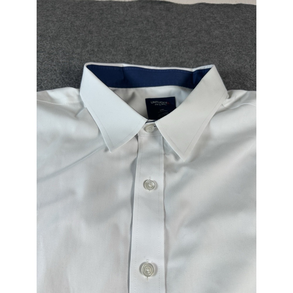 UNTUCKit Fit By DXL Wrinkle Free Shirt Men's 2XL Long Sleeve Button Up White - Picture 3 of 8